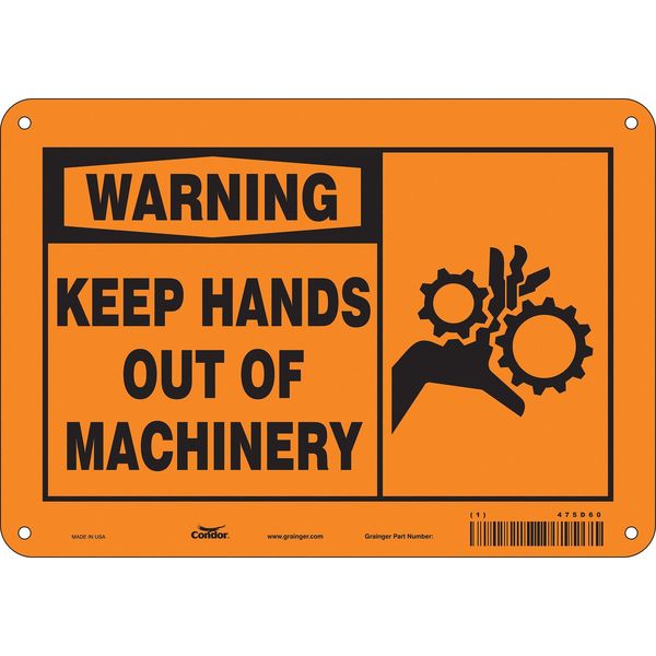 Safety Sign, 7 in Height, 10 in Width, Aluminum, Vertical Rectangle, English, 475D60