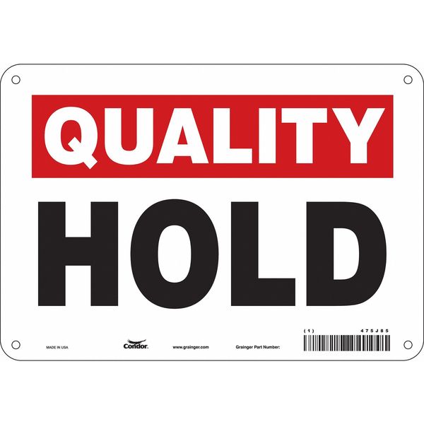 Safety Sign, 7 in Height, 10 in Width, Aluminum, Vertical Rectangle, English, 475J85