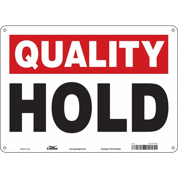 Safety Sign, 10 in Height, 14 in Width, Aluminum, Horizontal Rectangle, English, 475J86