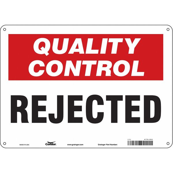 Safety Sign, 10 in Height, 14 in Width, Aluminum, Horizontal Rectangle, English, 475J98