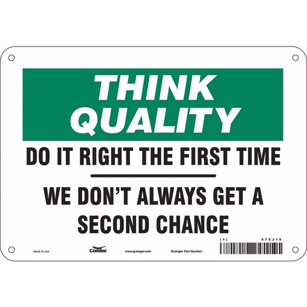Safety Sign, 7 in Height, 10 in Width, Aluminum, Vertical Rectangle, English, 475J19