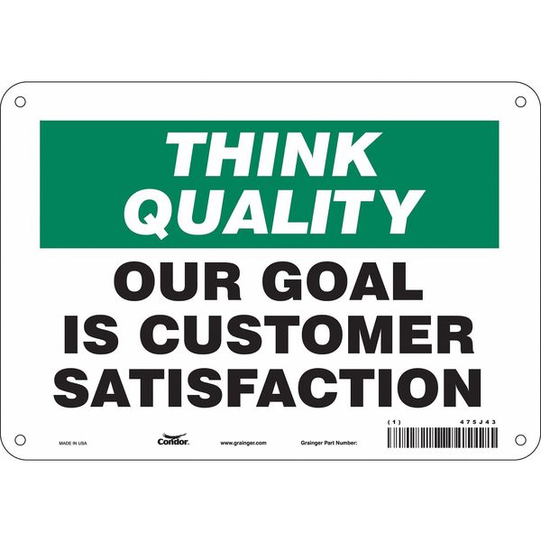 Safety Sign, 7 in Height, 10 in Width, Aluminum, Vertical Rectangle, English, 475J43