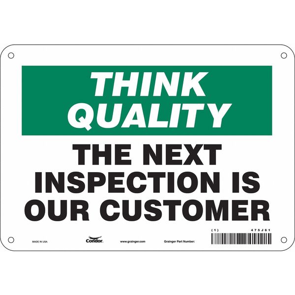 Safety Sign, 7 in Height, 10 in Width, Aluminum, Vertical Rectangle, English, 475J61