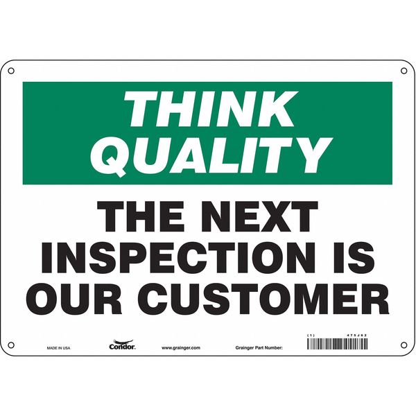 Safety Sign, 10 in Height, 14 in Width, Aluminum, Horizontal Rectangle, English, 475J62