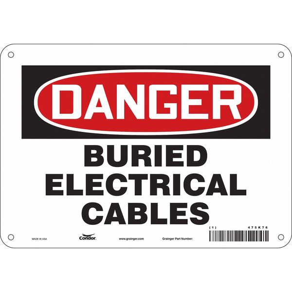 Safety Sign, 7 in Height, 10 in Width, Aluminum, Vertical Rectangle, English, 475K76