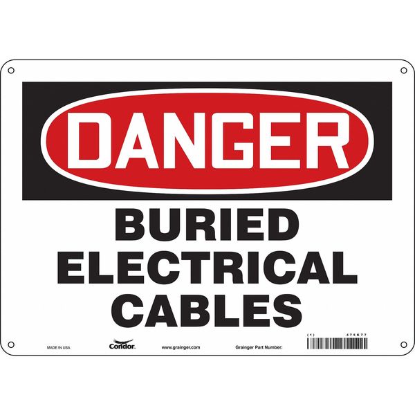 Safety Sign, 10 in Height, 14 in Width, Aluminum, Horizontal Rectangle, English, 475K77