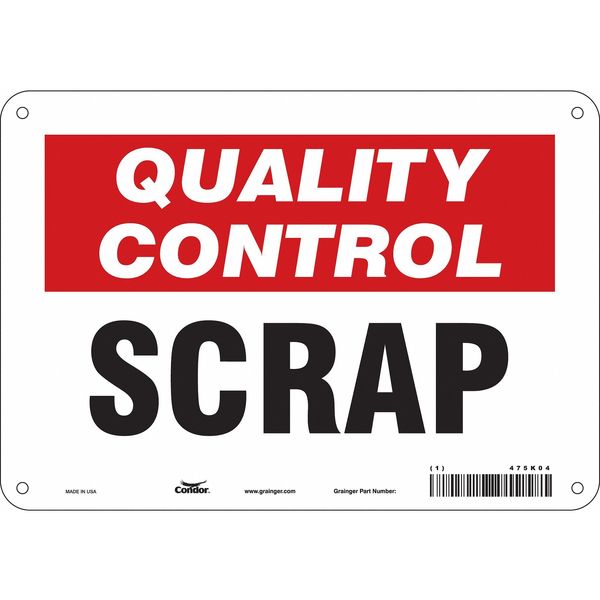 Safety Sign, 7 in Height, 10 in Width, Aluminum, Vertical Rectangle, English, 475K04