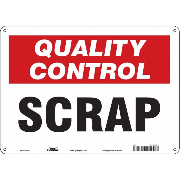 Safety Sign, 10 in Height, 14 in Width, Aluminum, Horizontal Rectangle, English, 475K05