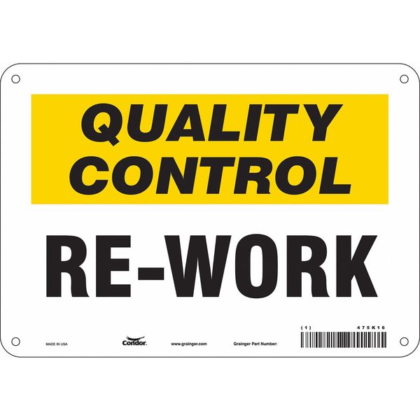 Safety Sign, 7 in Height, 10 in Width, Aluminum, Vertical Rectangle, English, 475K16
