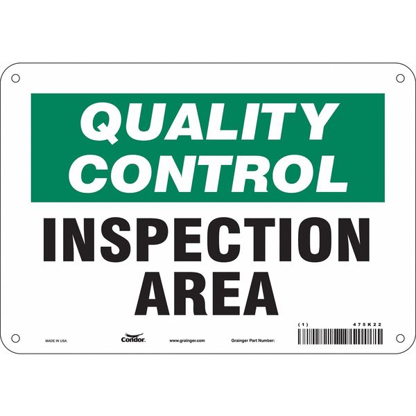 Safety Sign, 7 in Height, 10 in Width, Aluminum, Vertical Rectangle, English, 475K22