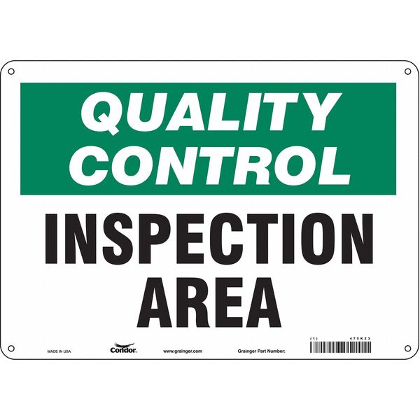 Safety Sign, 10 in Height, 14 in Width, Aluminum, Horizontal Rectangle, English, 475K23