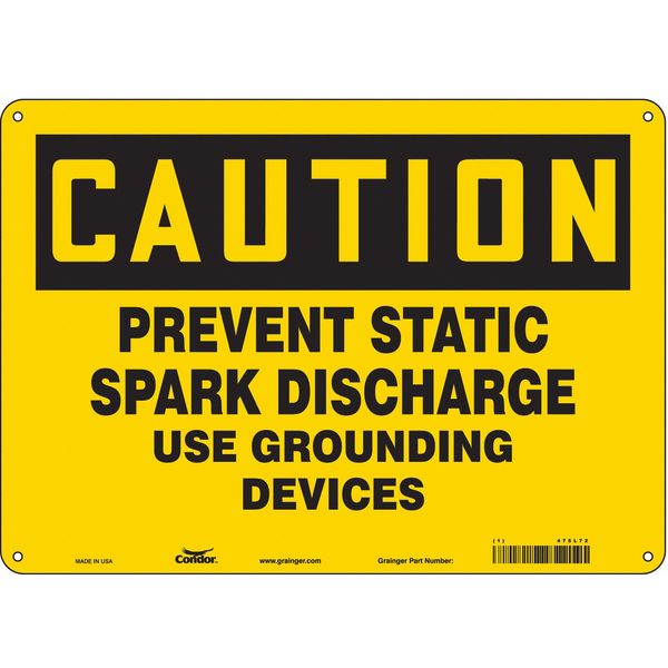 Safety Sign, 10 in Height, 14 in Width, Aluminum, Horizontal Rectangle, English, 475L72