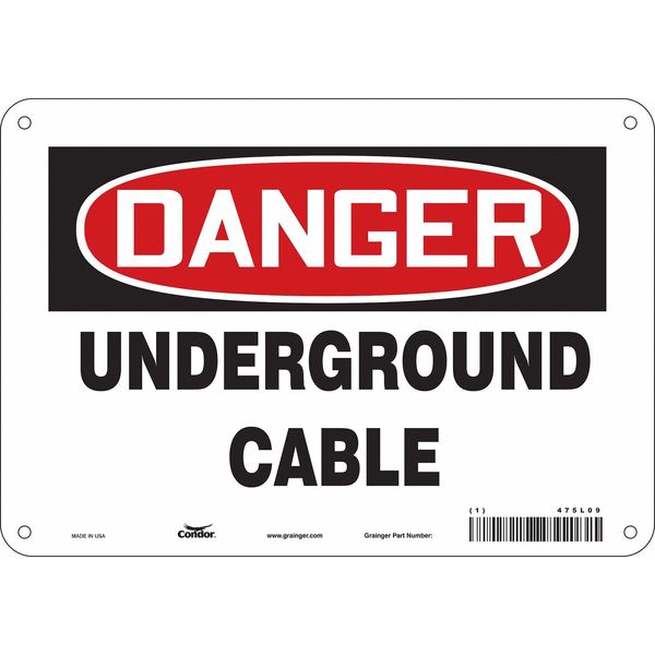 Safety Sign, 7 in Height, 10 in Width, Aluminum, Vertical Rectangle, English, 475L09