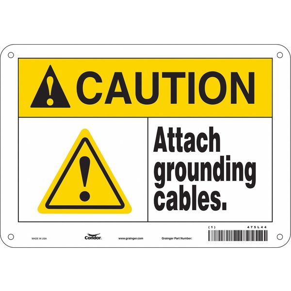 Safety Sign, 7 in Height, 10 in Width, Aluminum, Vertical Rectangle, English, 475L44