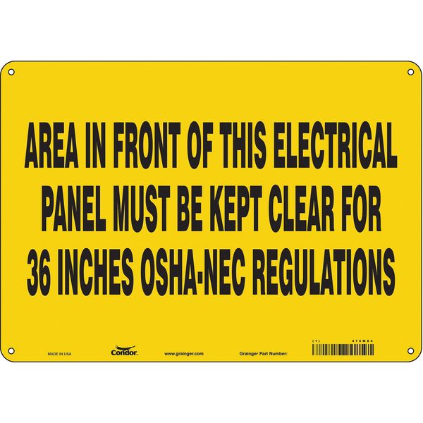 Safety Sign, 10 in Height, 14 in Width, Polyethylene, Horizontal Rectangle, English, 475M84