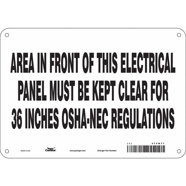 Safety Sign, 7 in Height, 10 in Width, Aluminum, Vertical Rectangle, English, 475M71