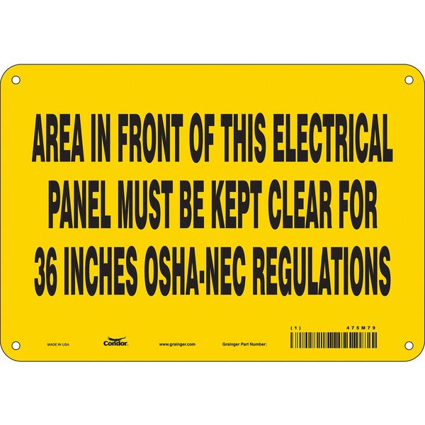 Safety Sign, 7 in Height, 10 in Width, Aluminum, Vertical Rectangle, English, 475M79
