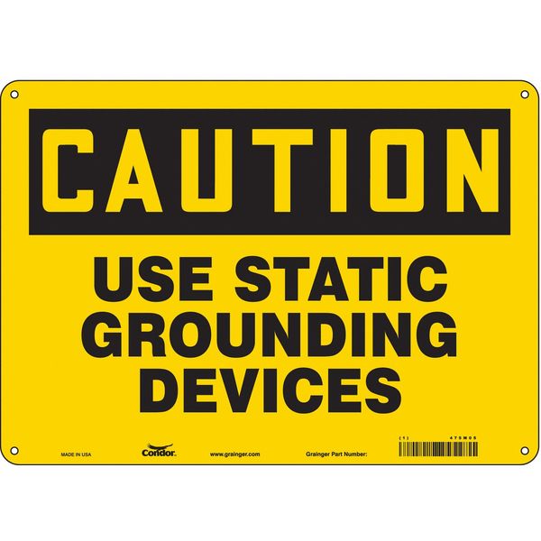 Safety Sign, 10 in Height, 14 in Width, Aluminum, Horizontal Rectangle, English, 475M05