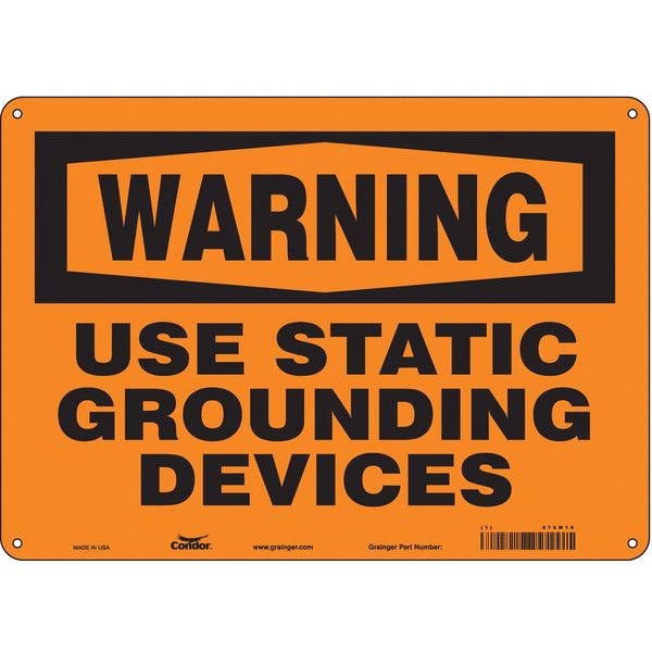 Safety Sign, 10 in Height, 14 in Width, Aluminum, Horizontal Rectangle, English, 475M14