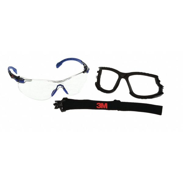 Safety Glasses, Wraparound Gray Polycarbonate Lens, Anti-Fog