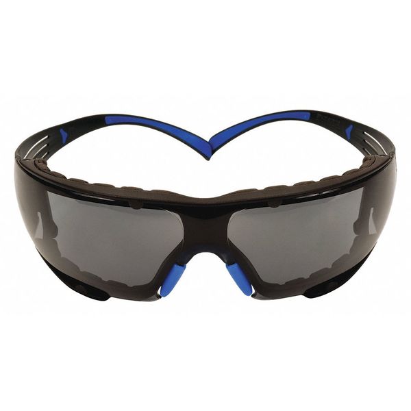 Safety Glasses, Wraparound Gray Polycarbonate Lens, Anti-Fog