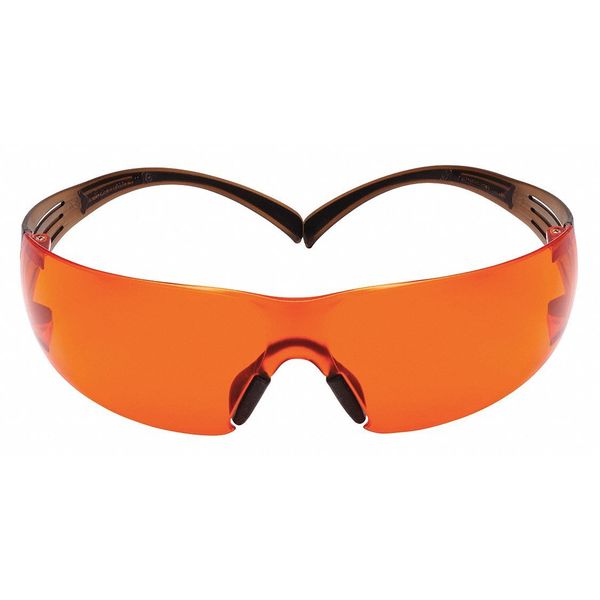 Safety Glasses, Wraparound Orange Polycarbonate Lens, Anti-Fog
