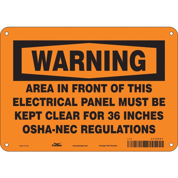 Safety Sign, 7 in Height, 10 in Width, Aluminum, Vertical Rectangle, English, 475N87