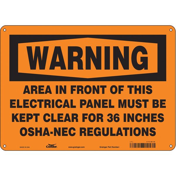 Safety Sign, 10 in Height, 14 in Width, Polyethylene, Horizontal Rectangle, English, 475N90