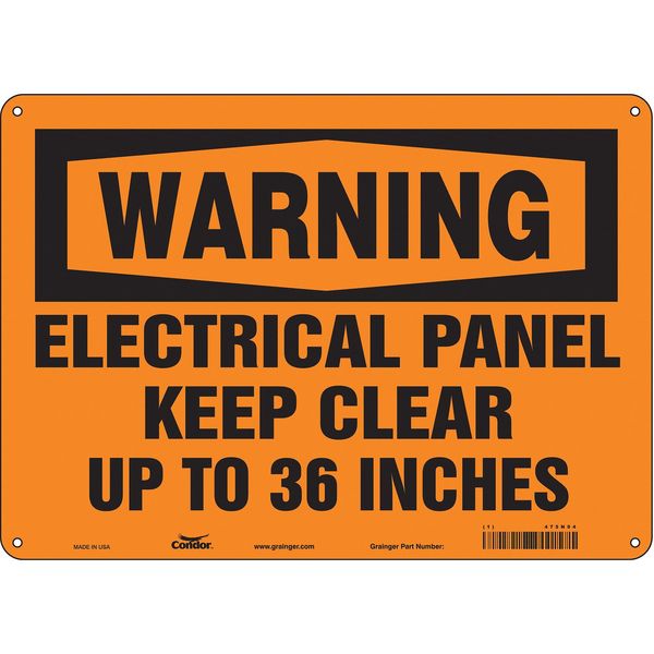 Safety Sign, 10 in Height, 14 in Width, Aluminum, Horizontal Rectangle, English, 475N94