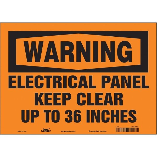 Safety Sign, 10 in Height, 14 in Width, Vinyl, Horizontal Rectangle, English, 475N99
