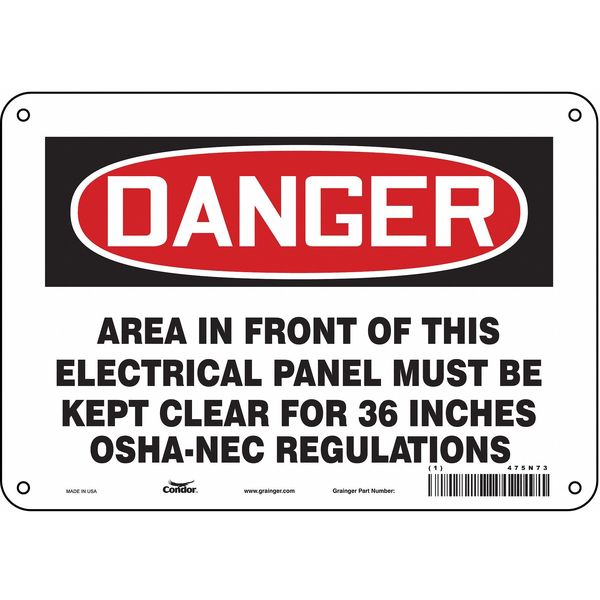 Safety Sign, 7 in Height, 10 in Width, Vinyl, Vertical Rectangle, English, 475N73