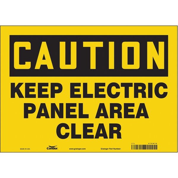 Safety Sign, 10 in Height, 14 in Width, Vinyl, Horizontal Rectangle, English, 475N30