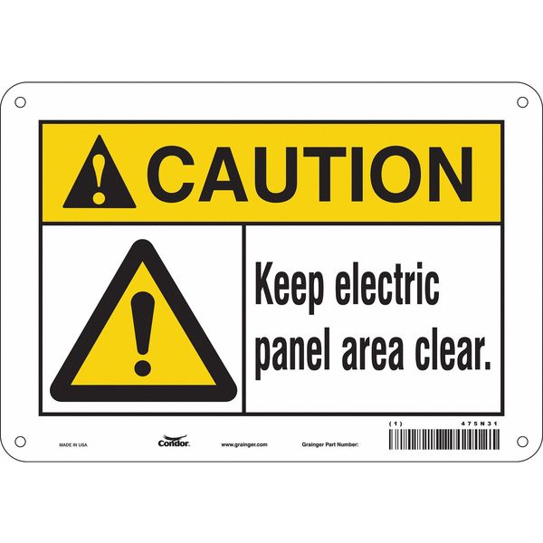 Safety Sign, 7 in Height, 10 in Width, Aluminum, Vertical Rectangle, English, 475N31