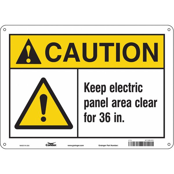 Safety Sign, 10 in Height, 14 in Width, Aluminum, Horizontal Rectangle, English, 475N40
