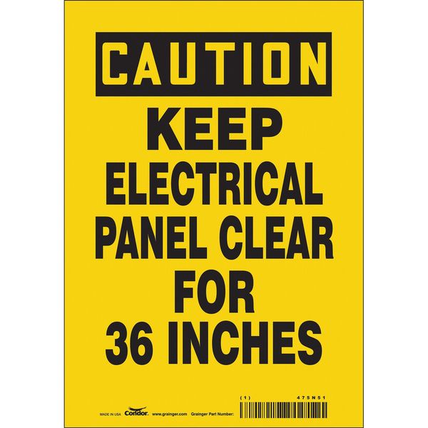 Safety Sign, 10 in Height, 7 in Width, Vinyl, Horizontal Rectangle, English, 475N51
