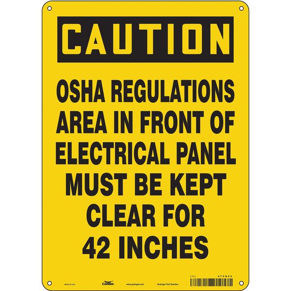 Safety Sign, 14 in Height, 10 in Width, Aluminum, Vertical Rectangle, English, 475N54