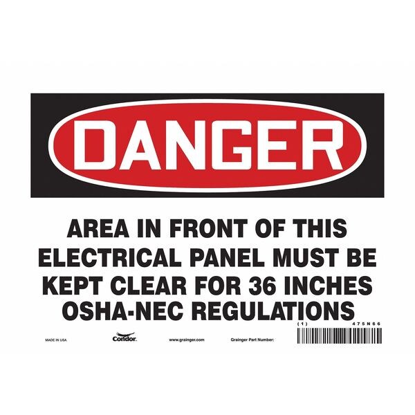 Safety Sign, 7 in Height, 10 in Width, Aluminum, Vertical Rectangle, English, 475N66