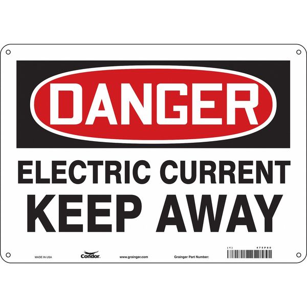 Safety Sign, 10 in Height, 14 in Width, Aluminum, Horizontal Rectangle, English, 475P80