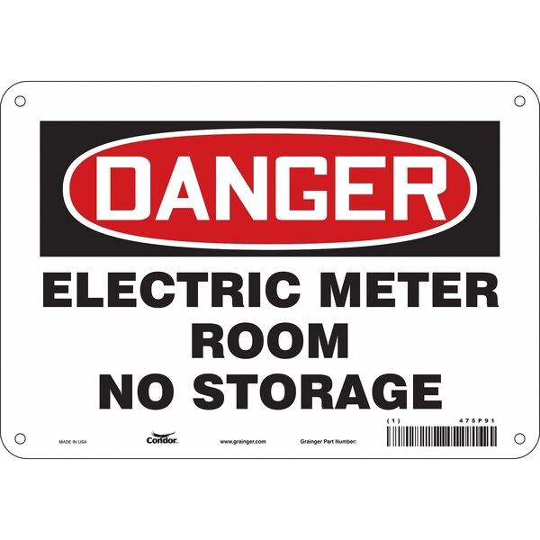 Safety Sign, 7 in Height, 10 in Width, Aluminum, Vertical Rectangle, English, 475P91