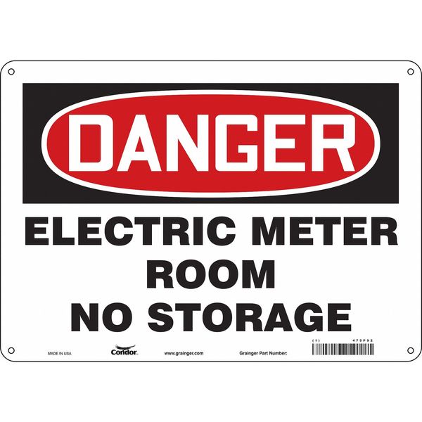 Safety Sign, 10 in Height, 14 in Width, Aluminum, Horizontal Rectangle, English, 475P92