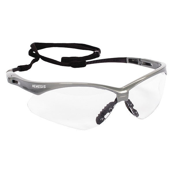 Safety Glasses, Wraparound Clear Polycarbonate Lens, Anti-Fog