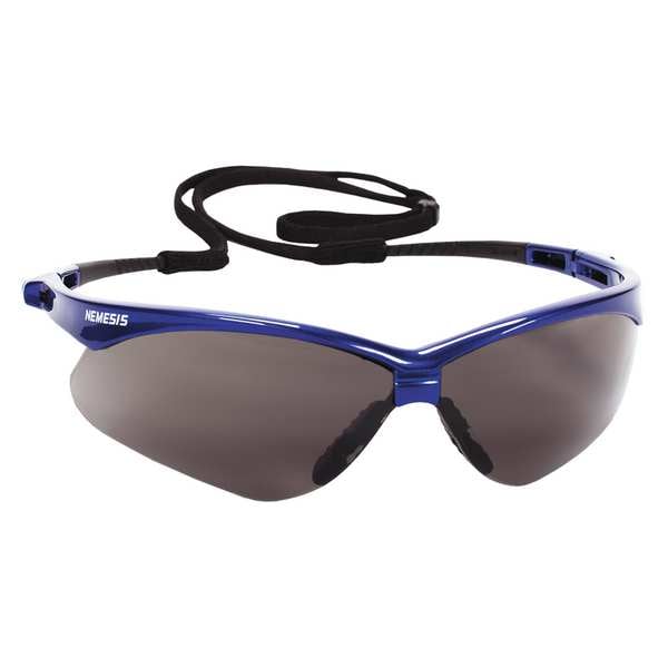 Safety Glasses, Wraparound Smoke Polycarbonate Lens, Anti-Fog