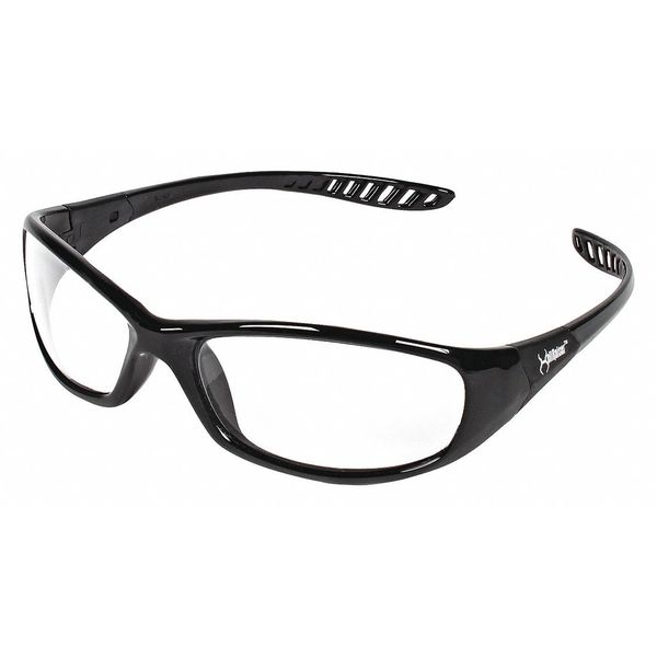 Safety Glasses, Wraparound Clear Polycarbonate Lens, Scratch-Resistant