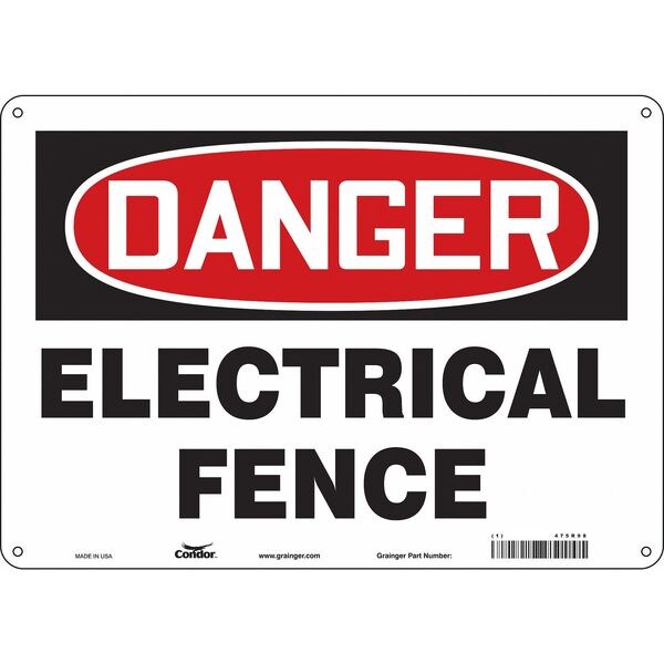 Safety Sign, 10 in Height, 14 in Width, Aluminum, Horizontal Rectangle, English, 475R98