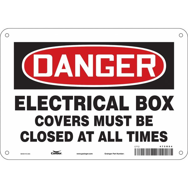 Safety Sign, 7 in Height, 10 in Width, Aluminum, Vertical Rectangle, English, 475R04