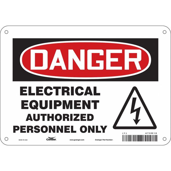 Safety Sign, 7 in Height, 10 in Width, Aluminum, Vertical Rectangle, English, 475R10