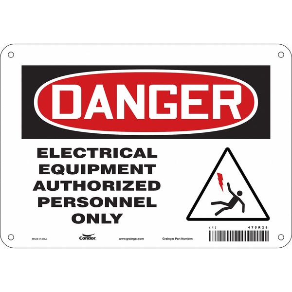 Safety Sign, 7 in Height, 10 in Width, Aluminum, Vertical Rectangle, English, 475R28