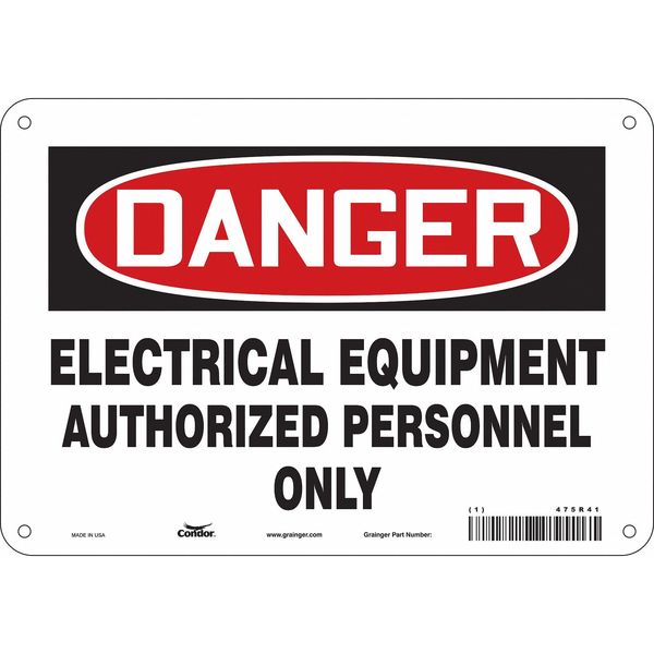 Safety Sign, 7 in Height, 10 in Width, Aluminum, Vertical Rectangle, English, 475R41