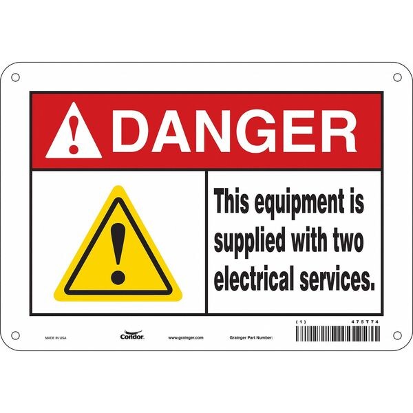 Safety Sign, 7 in Height, 10 in Width, Aluminum, Vertical Rectangle, English, 475T74