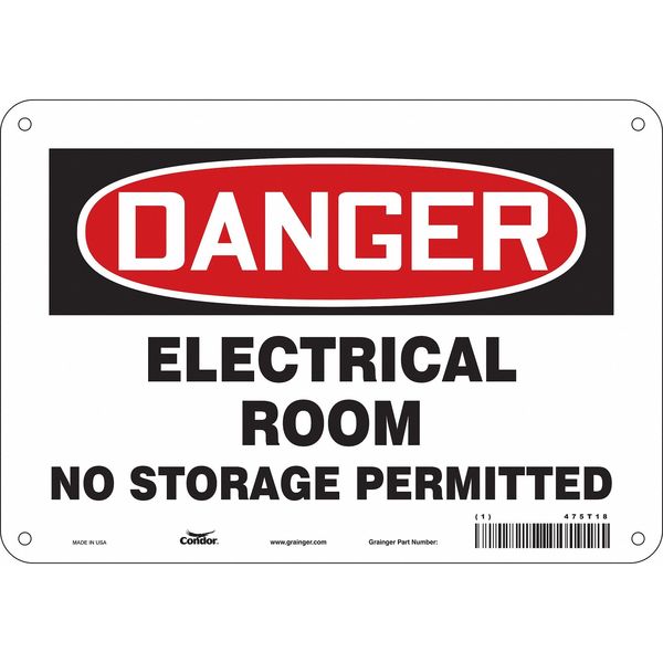 Safety Sign, 7 in Height, 10 in Width, Aluminum, Vertical Rectangle, English, 475T18